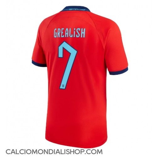 Maglie da calcio Inghilterra Jack Grealish #7 Seconda Maglia Mondiali 2022 Manica Corta